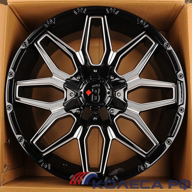 Литые диски Hmd 4078 9/20 6x139.7 ET0 d106 GLOSS BLACK WITH MILLED SPOKES