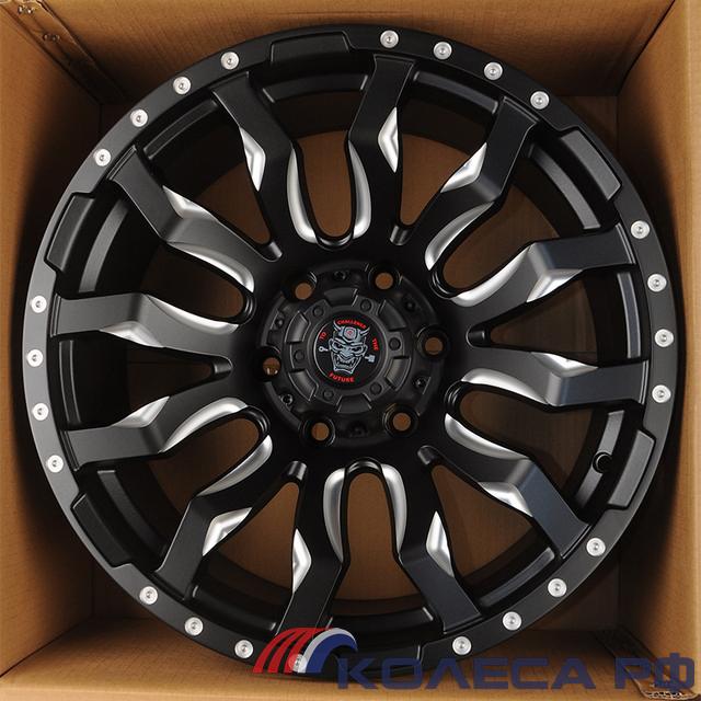 Литые диски Anzoo JT124-8 9/18 6x139.7 ET0 d110.1 MATT BLACKMILLING SPOKE  RIVETS