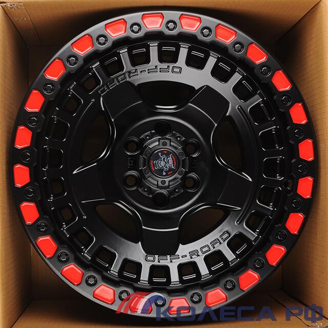 Литые диски Anzoo JT170-7 9/17 6x114.3 ET10 d66.1 MATT BLACKRED LINE