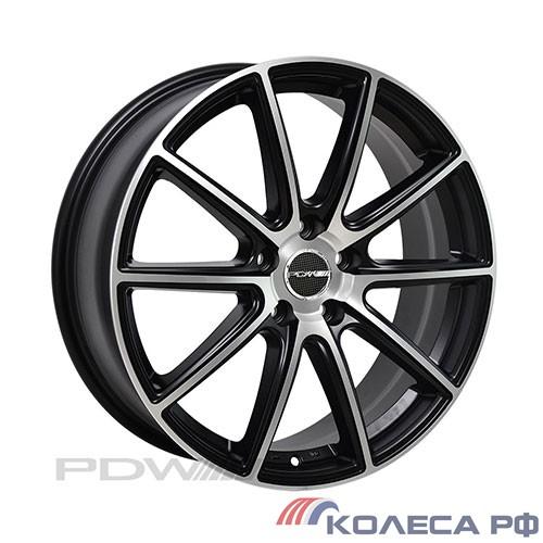 Литые диски Pdw 5208 8/19 5x108 ET45 d67.1 ЧЕРНЫЙ МАТОВЫЙ С ПОЛИРОВКОЙ