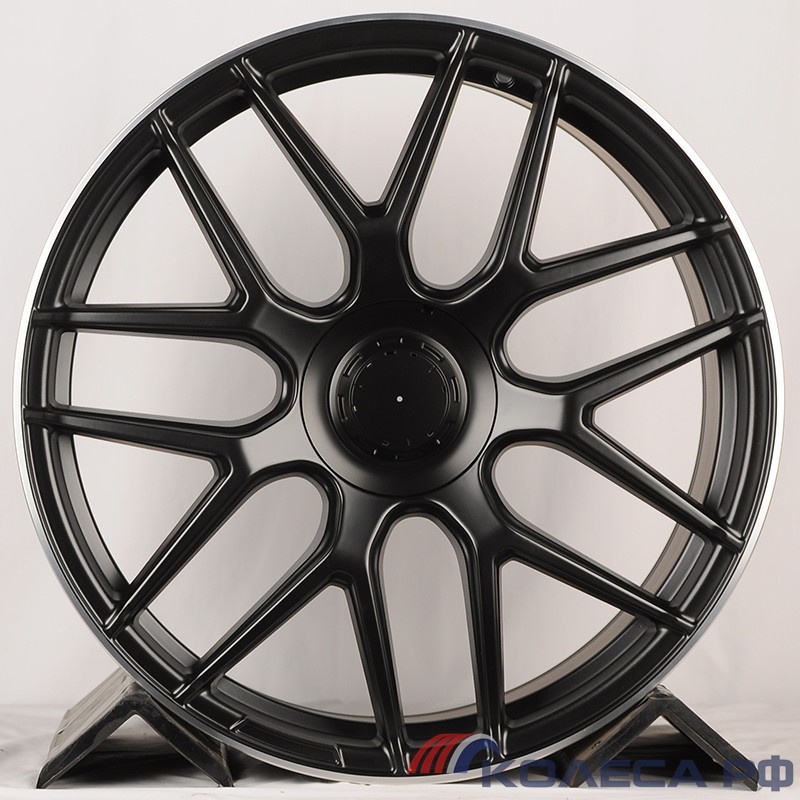 Литые диски Powcan для Mercedes-Benz BK5318 8.5/21 5x112 ET40 d66.6 BLACK MATT WITH LIP POLISH
