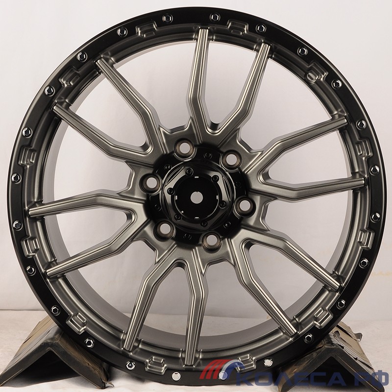 Литые диски KoKo Kuture YF6098 8.5/19 6x139.7 ET35 d106.1 MATTE GUNMETAL WITH BLACK BEAD RING